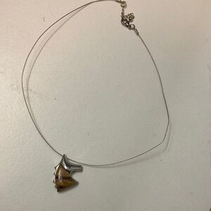 Artistic Silver and Brown Pendant Necklace